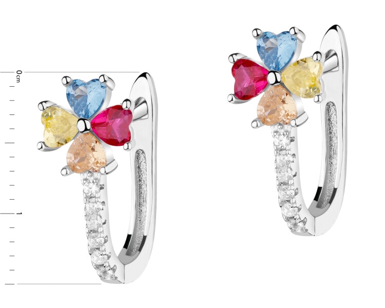 Kolczyki srebrne z cyrkoniami - koniczyny