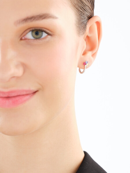 Kolczyki srebrne z cyrkoniami - koniczyny