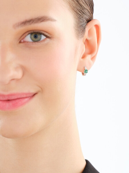 Kolczyki srebrne z cyrkoniami - koniczyny