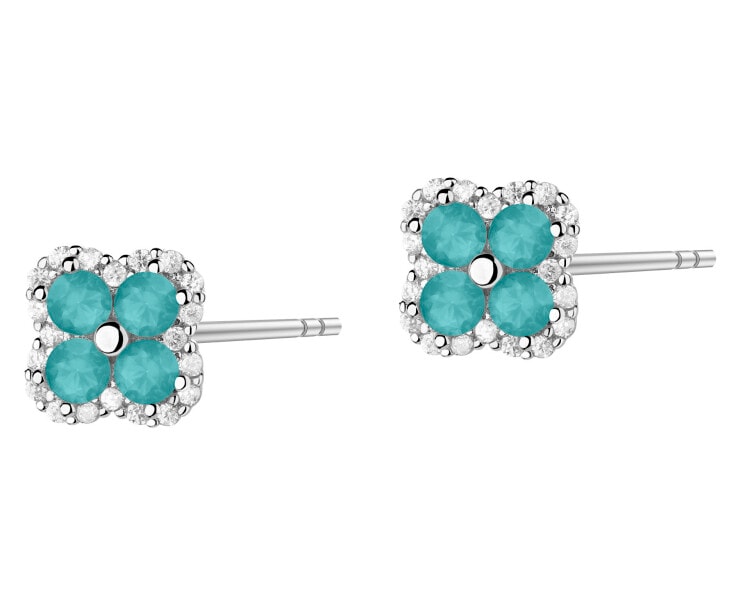 Rhodium Plated Silver Earrings with Cubic Zirconia