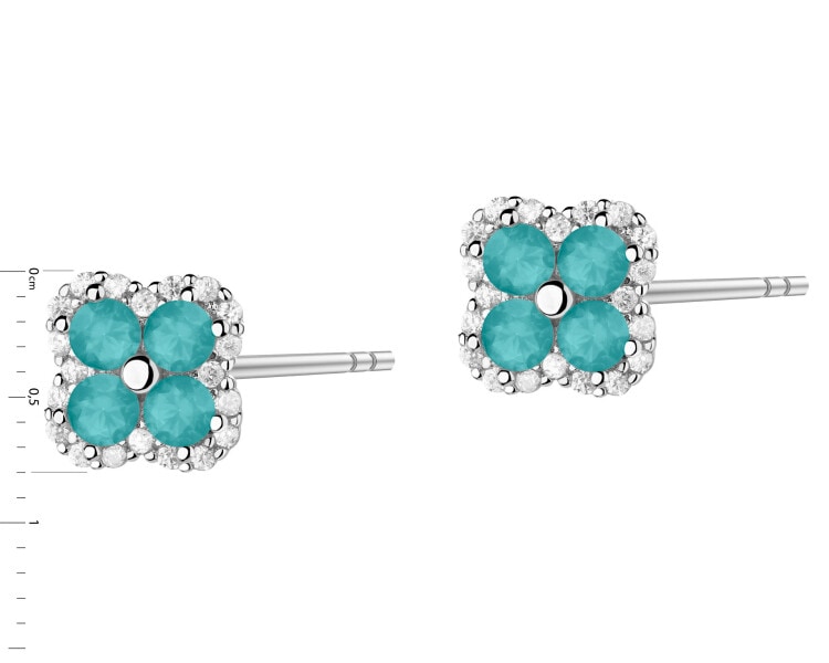 Rhodium Plated Silver Earrings with Cubic Zirconia