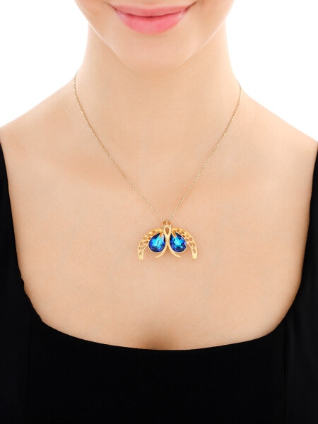 Broszka srebrna ze szlifowanym szkłem