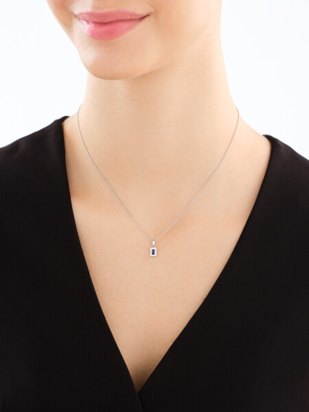 Rhodium Plated Silver Set with Cubic Zirconia