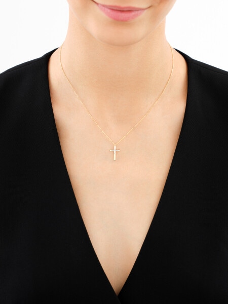 14 K Rhodium-Plated Yellow Gold Pendant with Diamond - 0,004 ct - fineness 14 K