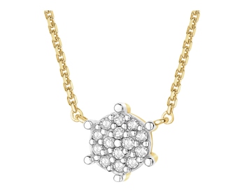 Naszyjnik z żółtego złota z diamentami - 0,06 ct - próba 375