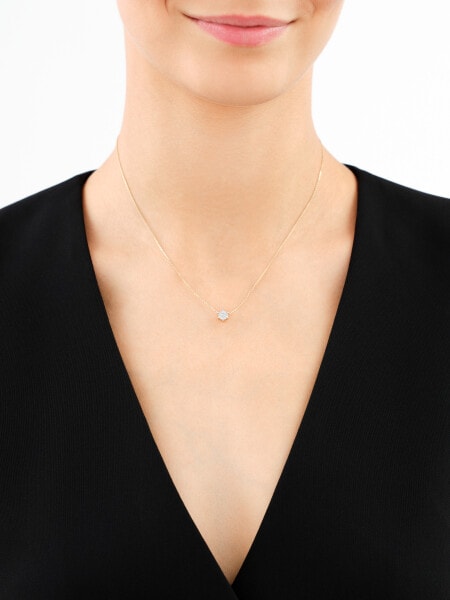 14 K Rhodium-Plated Yellow Gold Pendant with Diamond - 0,06 ct - fineness 9 K