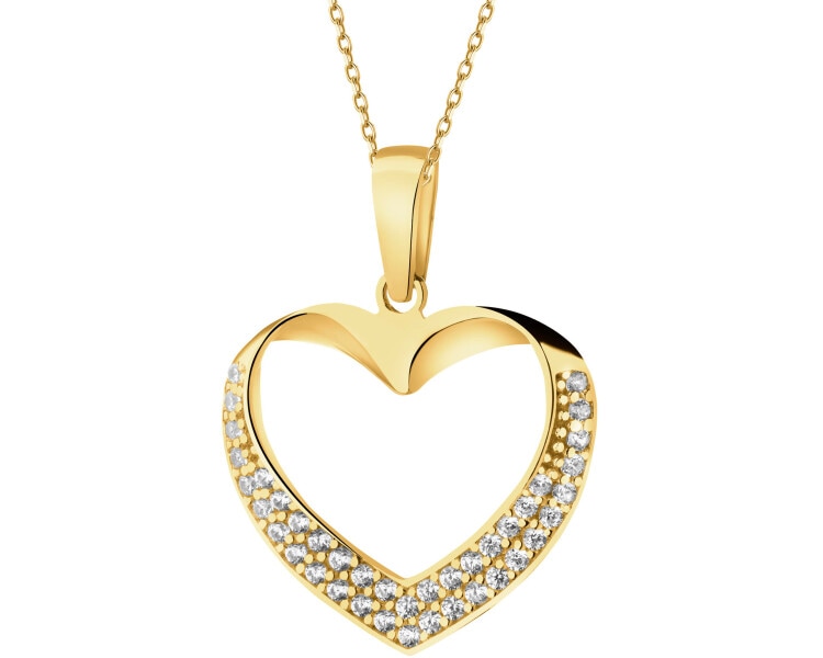 9 K Yellow Gold Pendant with Cubic Zirconia