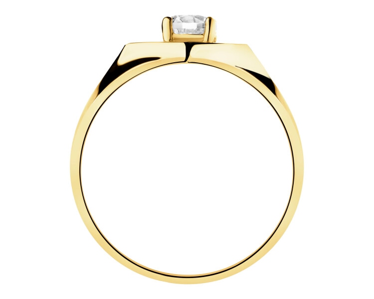 9 K Yellow Gold Ring with Cubic Zirconia