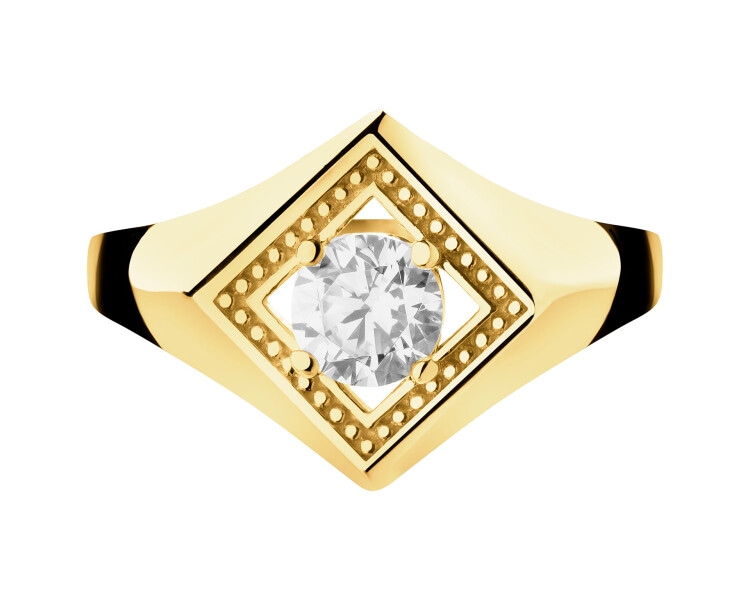 9 K Yellow Gold Ring with Cubic Zirconia