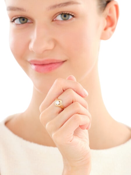 9 K Yellow Gold Ring with Cubic Zirconia