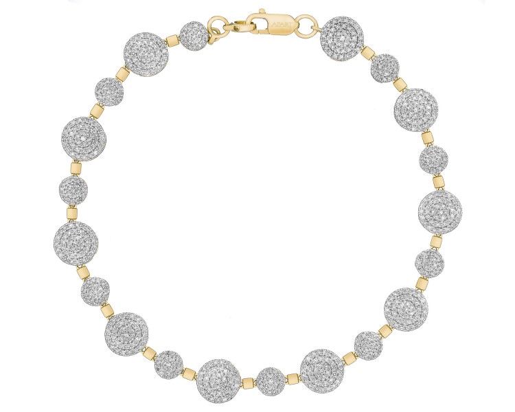 Zlatý náramek s diamanty - 0,95 ct - ryzost 585