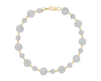 Bransoletka z żółtego złota z diamentami - 0,95 ct - próba 585
