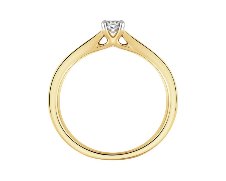 Zlatý prsten s briliantem - 0,18 ct - ryzost 750