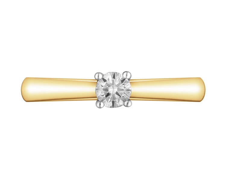 Zlatý prsten s briliantem - 0,18 ct - ryzost 750