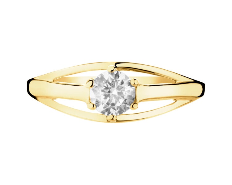 9 K Yellow Gold Ring with Cubic Zirconia