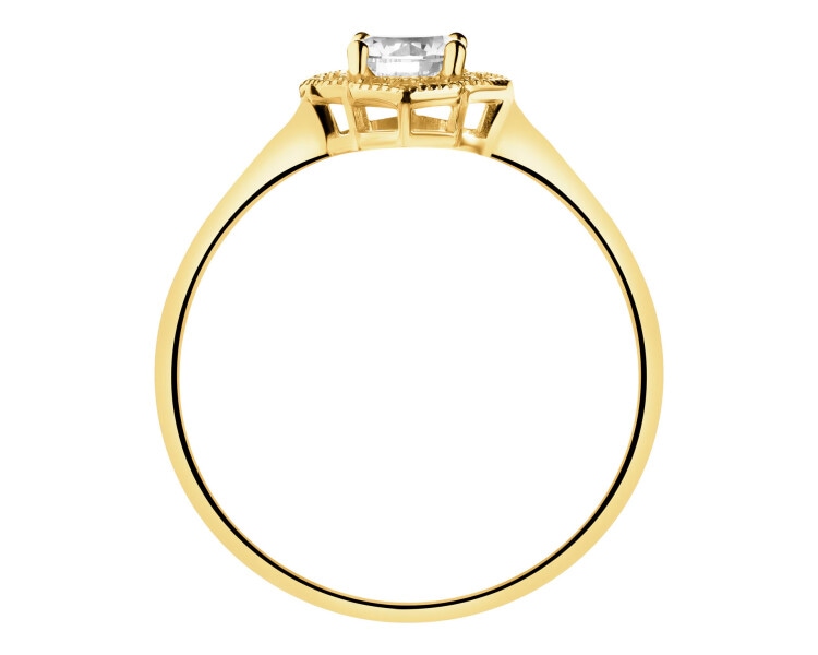 Złoty pierścionek z cyrkoniami