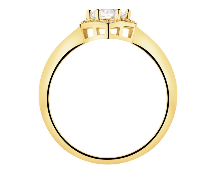 8 K Yellow Gold Ring with Cubic Zirconia