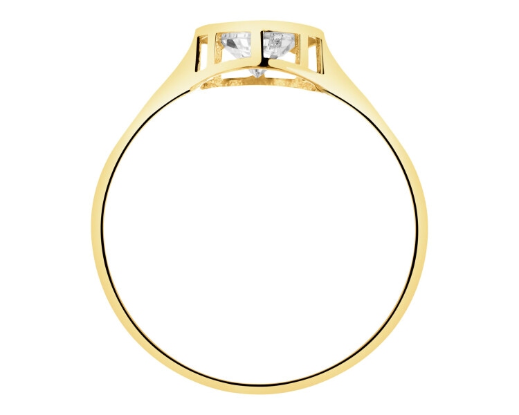 9 K Yellow Gold Ring with Cubic Zirconia