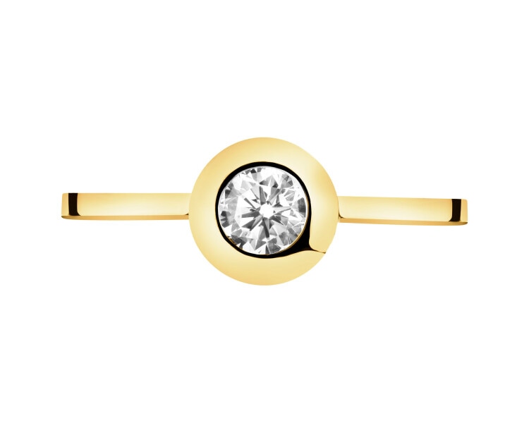 9 K Yellow Gold Ring with Cubic Zirconia