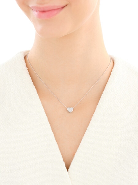 Naszyjnik srebrny z cyrkoniami - serce
