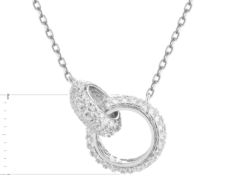 Rhodium Plated Silver Necklace with Cubic Zirconia