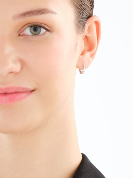 Kolczyki srebrne z cyrkoniami - koła