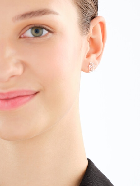 Kolczyki srebrne z cyrkoniami - koty