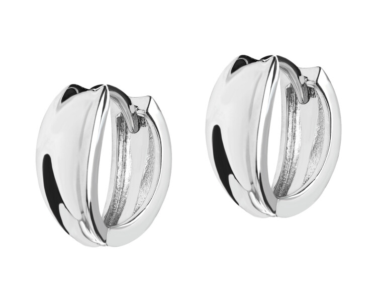 Rhodium Plated Silver Hoop Earring