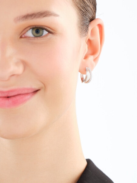 Kolczyki srebrne z cyrkoniami - koła