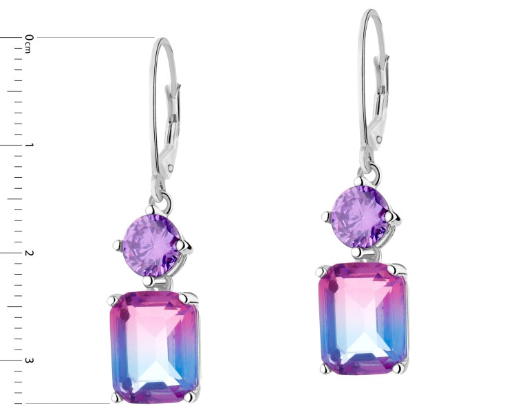 Rhodium Plated Silver Earrings with Cubic Zirconia