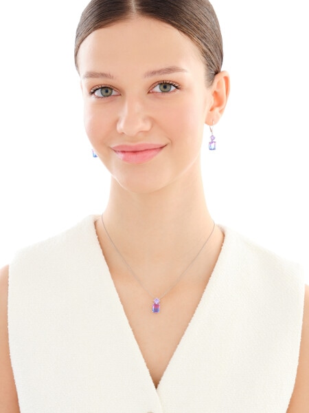 Rhodium Plated Silver Pendant with Cubic Zirconia