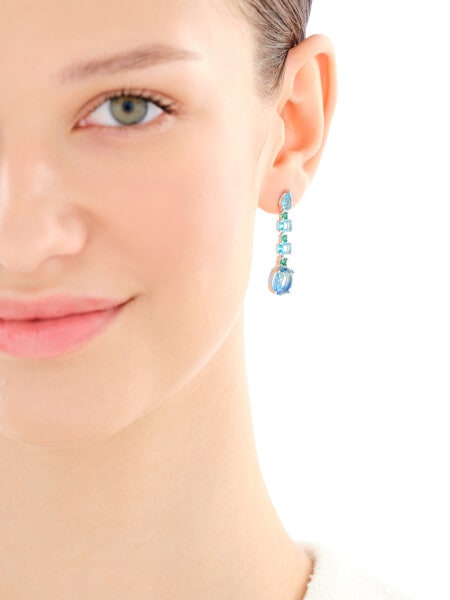 Stříbrné náušnice se zirkony a broušeným sklem