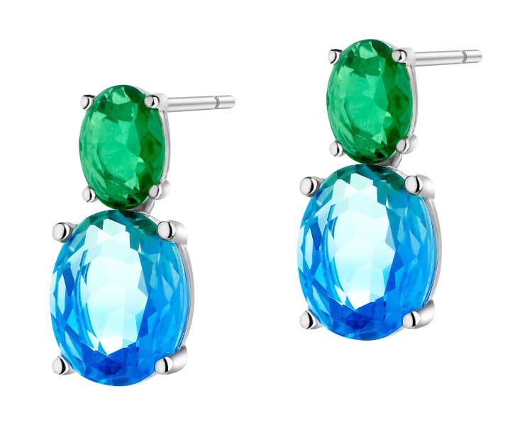 Stříbrné náušnice s broušeným sklem