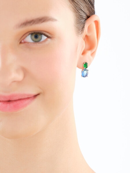 Stříbrné náušnice s broušeným sklem