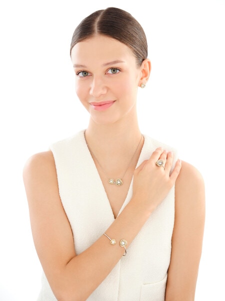 Rhodium-Plated Silver, Gold-Plated Silver Earrings with Cubic Zirconia