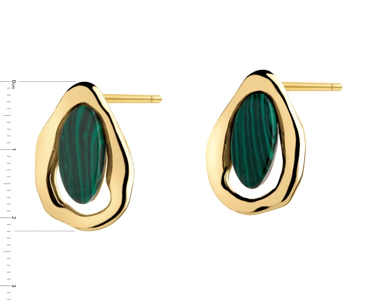 Kolczyki srebrne z malachitami syntetycznymi