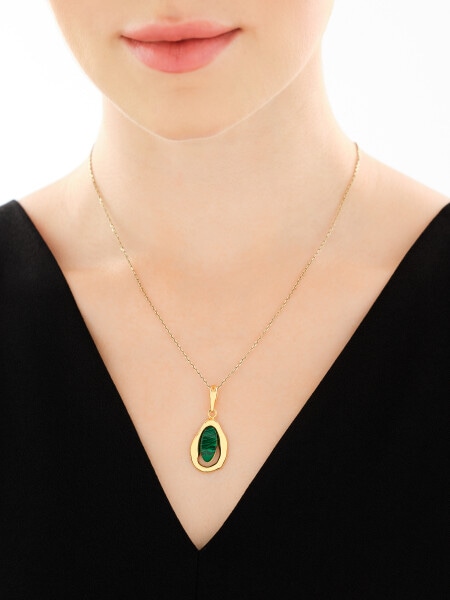 Stříbrný přívěsek se syntetickým malachitem