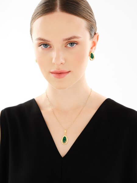 Stříbrný přívěsek se syntetickým malachitem