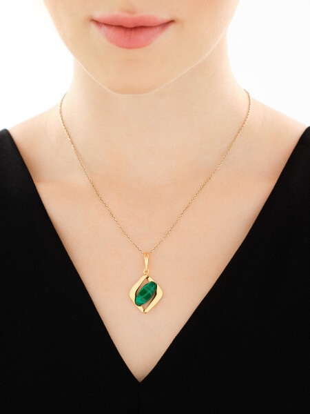 Stříbrný přívěsek se syntetickými malachity