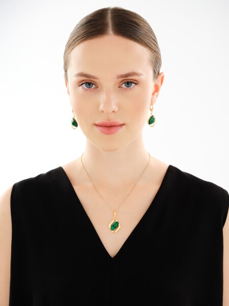 Stříbrný přívěsek se syntetickými malachity