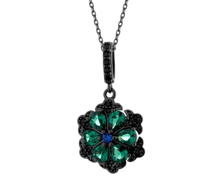 Zawieszka srebrna z cyrkoniami - rozeta