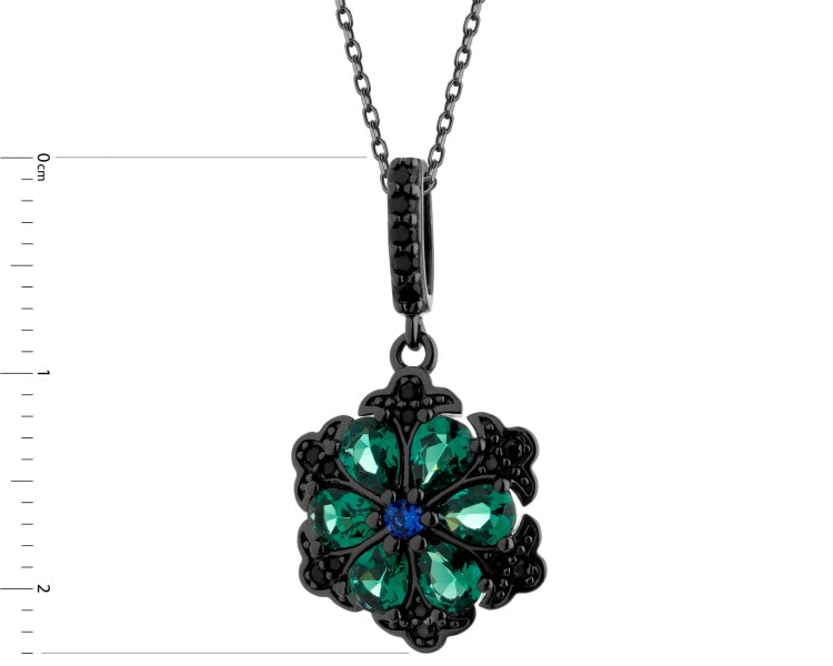 Zawieszka srebrna z cyrkoniami - rozeta