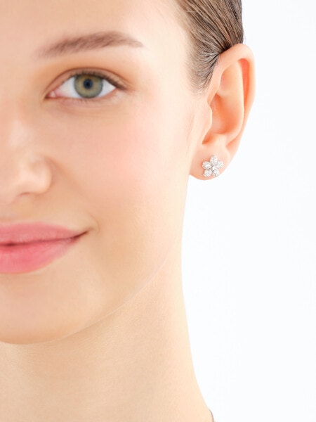 Rhodium Plated Silver Set with Cubic Zirconia