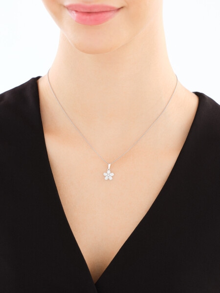 Rhodium Plated Silver Set with Cubic Zirconia