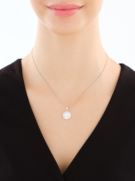 Rhodium Plated Silver Set with Cubic Zirconia