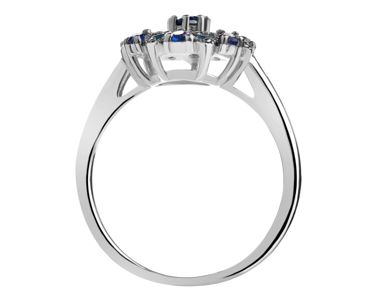 Rhodium-Plated Silver, Black Rhodium Ring with Cubic Zirconia