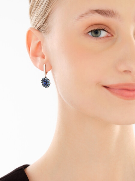 Kolczyki srebrne z cyrkoniami - rozety