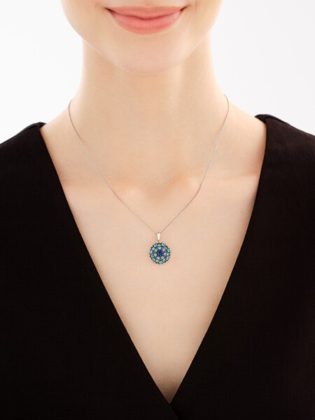 Rhodium-Plated Silver, Black Rhodium Pendant with Cubic Zirconia