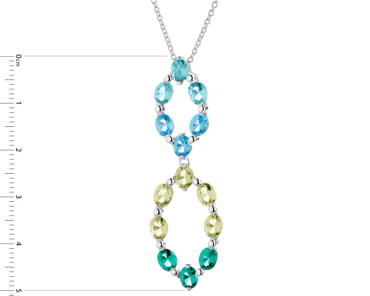 Rhodium Plated Silver Necklace with Cubic Zirconia