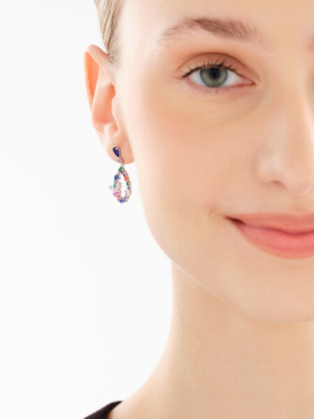 Stříbrné náušnice se zirkony - motýli